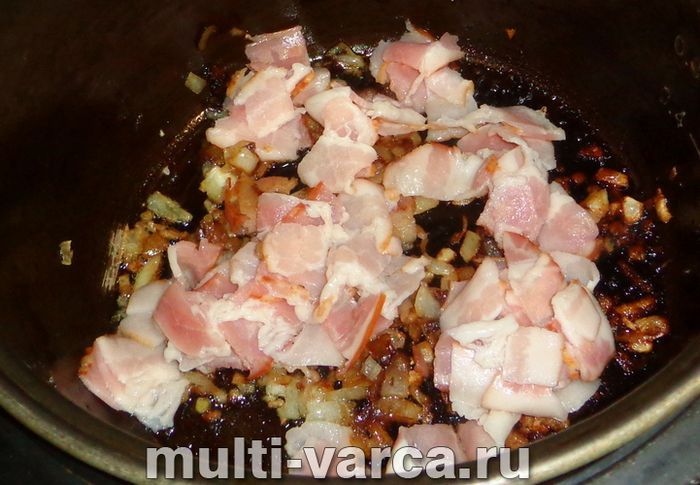 Гарбуз із беконом у мультиварці