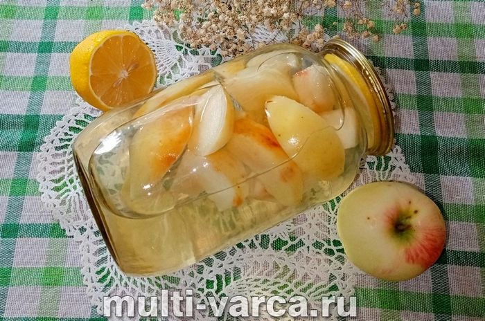 Компот із яблук і лимона на зиму