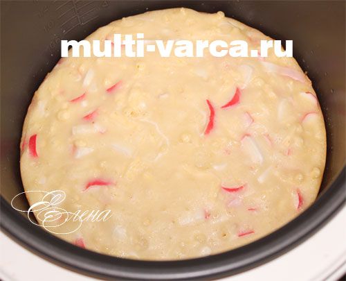 Пиріг із крабовими паличками в мультиварці