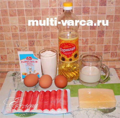Пиріг із крабовими паличками в мультиварці