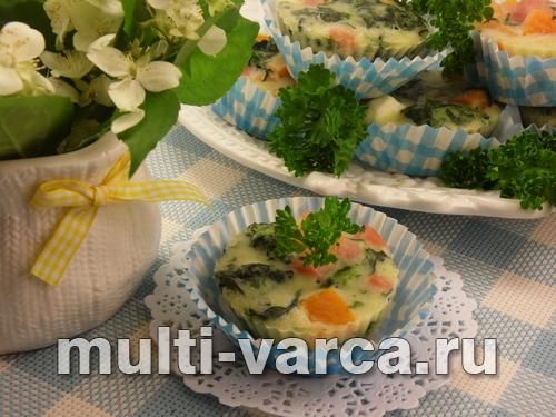 Закусочні кекси з гарбузом і шинкою