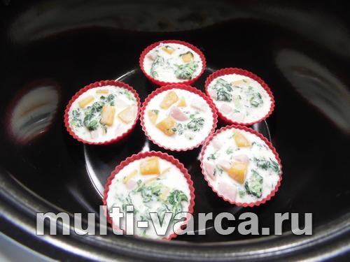 Закусочні кекси з гарбузом і шинкою