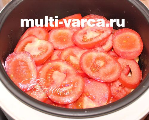 Баклажани з овочами під сиром у мультиварці