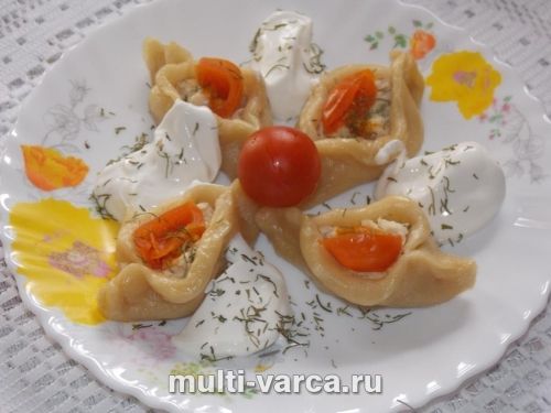 Пельмені човники на пару