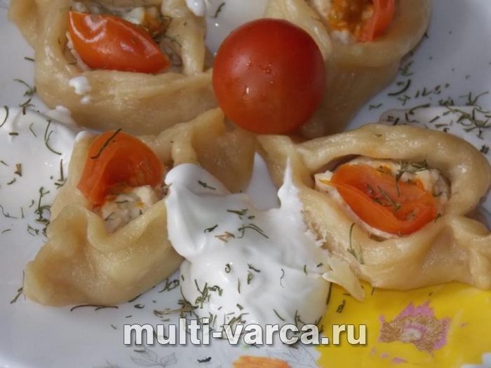 Пельмені човники на пару