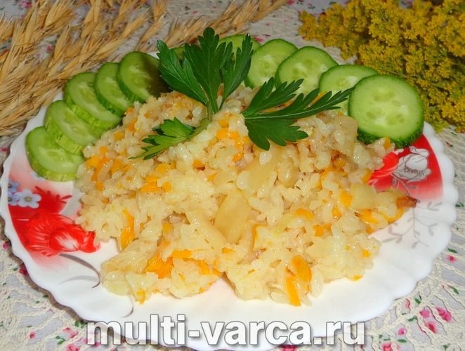 Плов із кальмарами в мультиварці