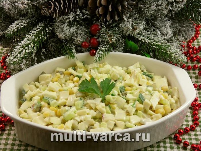 Салат із кальмарами та огірками