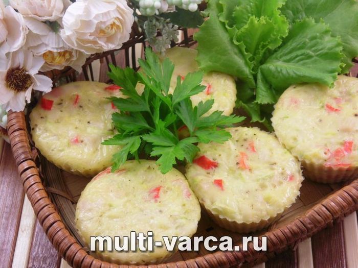 Кекси з кабачка з крабовими паличками