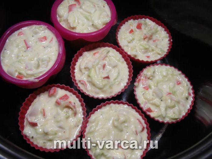 Кекси з кабачка з крабовими паличками