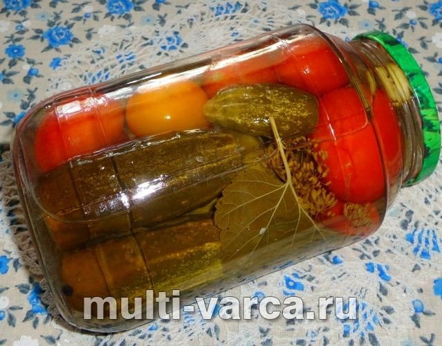 Мариновані огірки з помідорами без стерилізації