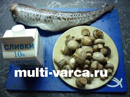 Минтай під грибним соусом