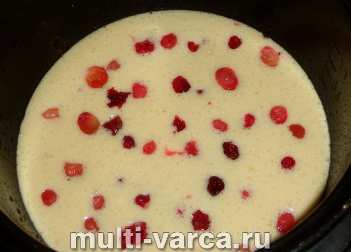 Шарлотка з журавлиною в мультиварці