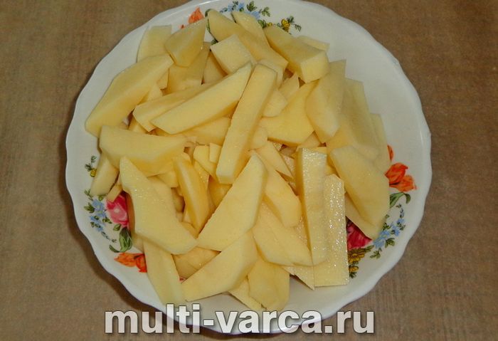 Смажена картопля з печерицями в мультиварці