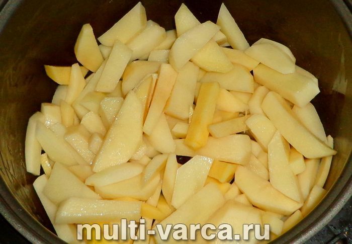 Смажена картопля з печерицями в мультиварці