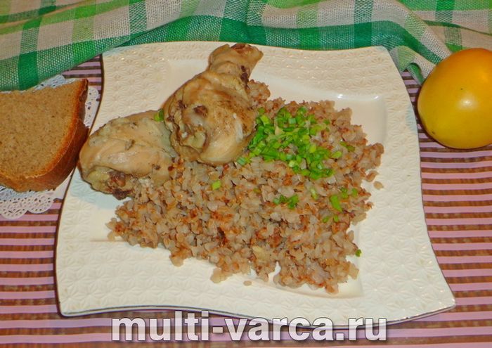 Гречка з куркою на пару в мультиварці