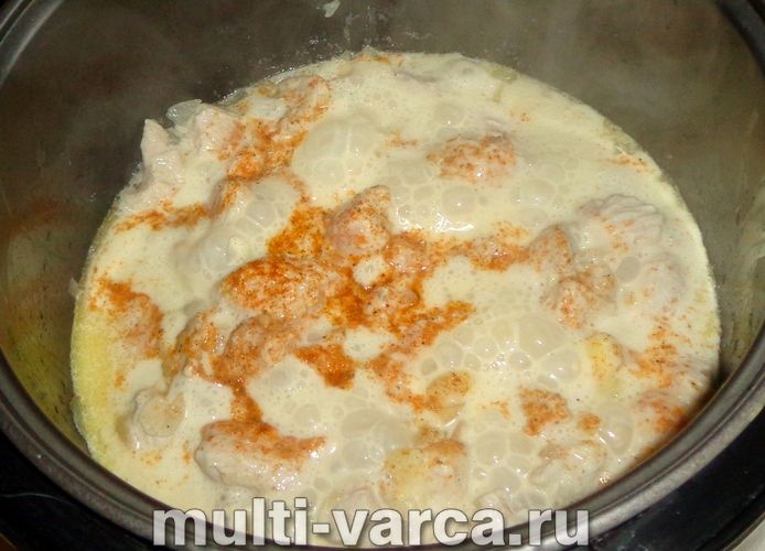 Індичка у вершковому соусі в мультиварці
