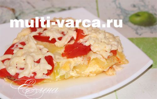 Італійська фритата з овочами та сиром у мультиварці