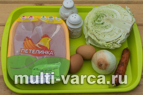 Котлети з курки з капустою на пару