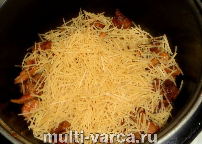 Курка з вермішеллю в мультиварці