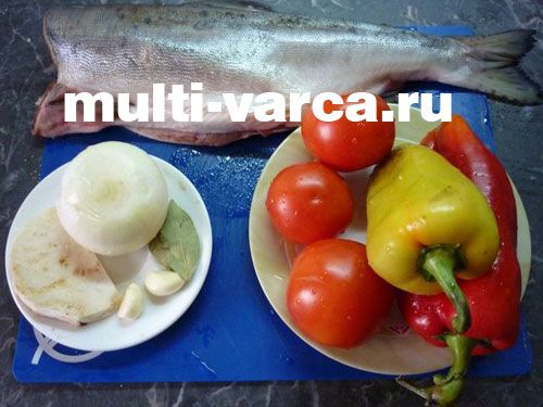 Лосось із солодким перцем у мультиварці