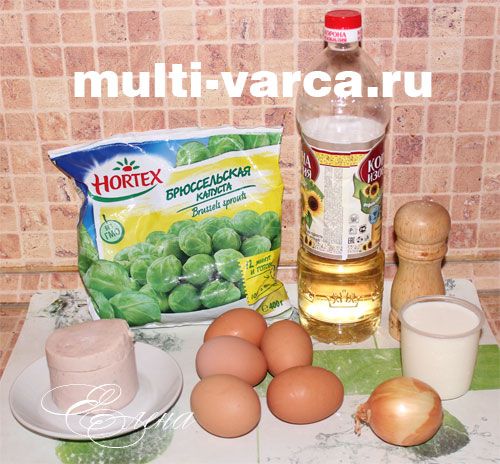 Омлет із капустою та шинкою в мультиварці