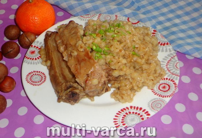 Перловка з реберцями в мультиварці