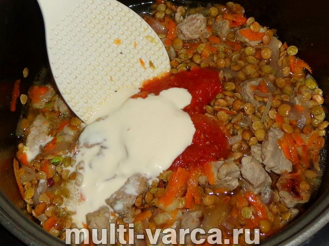 Сочевиця зі свининою в мультиварці