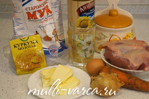 Свинина, тушкована з галушками