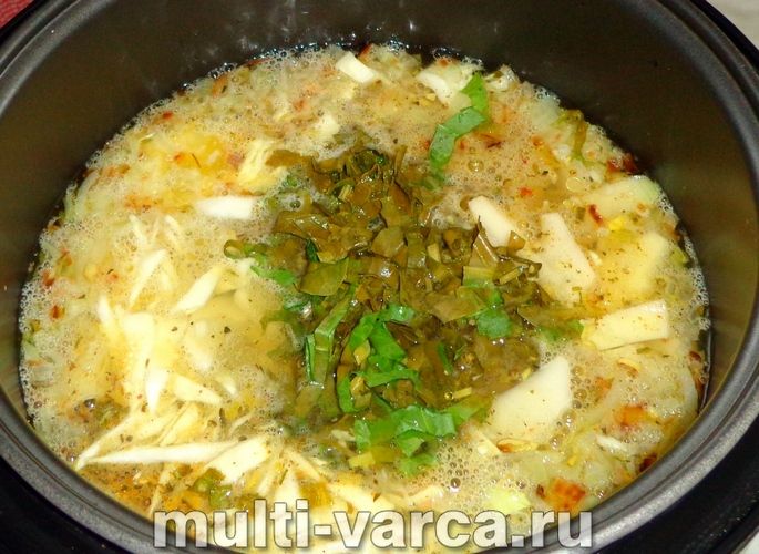 Зелені щі в мультиварці