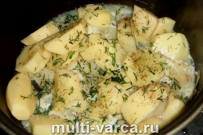 Зубатка з картоплею в мультиварці
