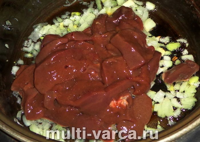 Гречка з яловичою печінкою в мультиварці