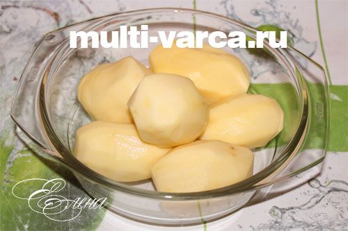 Картопля зі свининою на пару в мультиварці