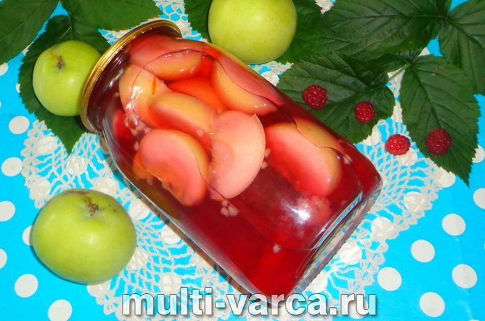 Компот із яблук і малини на зиму