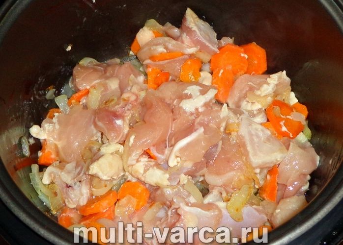 Овочеве рагу з куркою та гарбузом у мультиварці