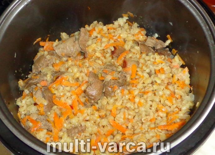Перловка з печінкою в мультиварці