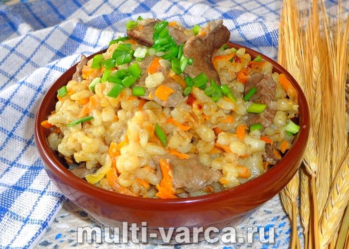 Перловка з печінкою в мультиварці