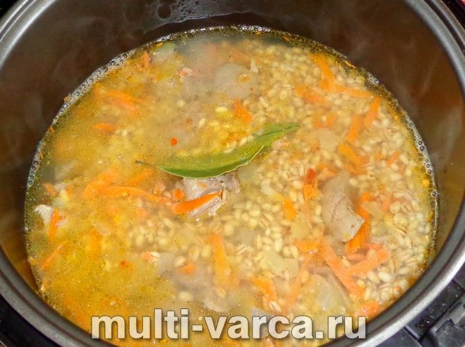 Перловка з печінкою в мультиварці