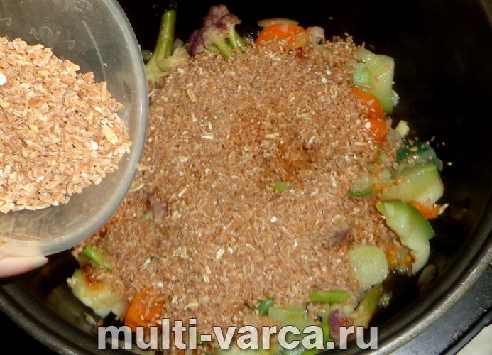 Полба з овочами в мультиварці