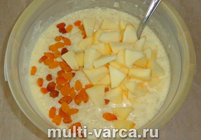 Рисова запіканка з яблуками в мультиварці