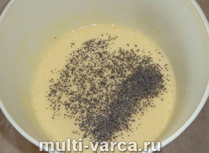 Шарлотка з родзинками та маком у мультиварці