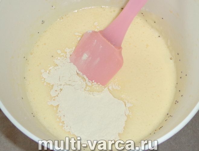Шарлотка з родзинками та маком у мультиварці