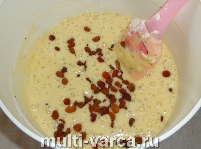 Шарлотка з родзинками та маком у мультиварці