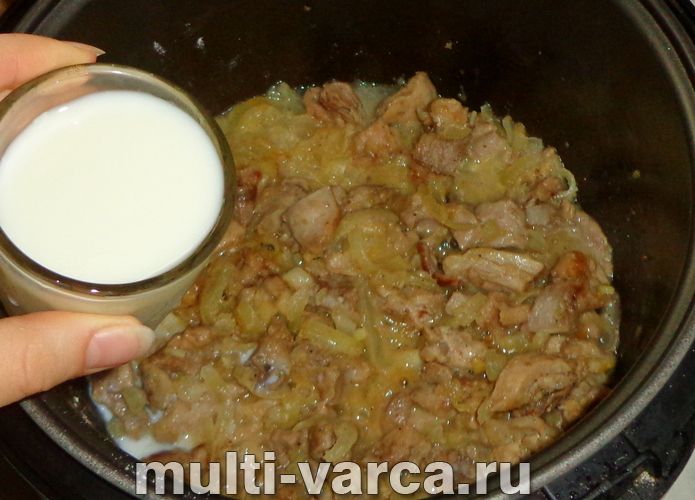 Бефстроганов із курки в мультиварці