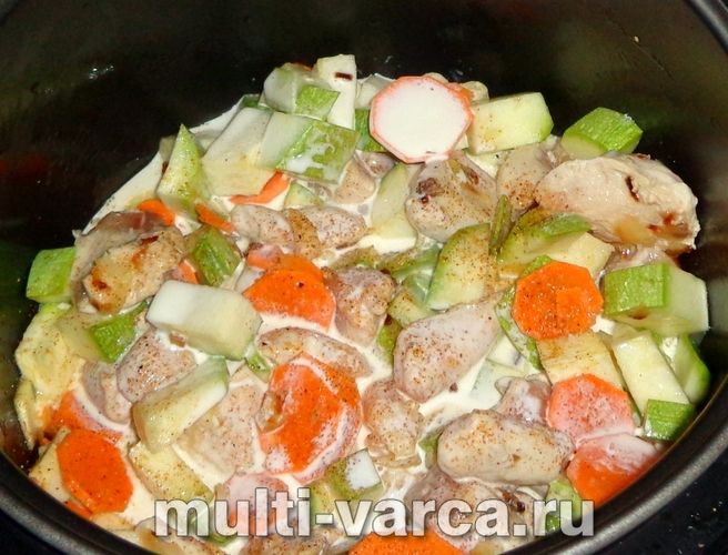 Грудка з кабачками в мультиварці
