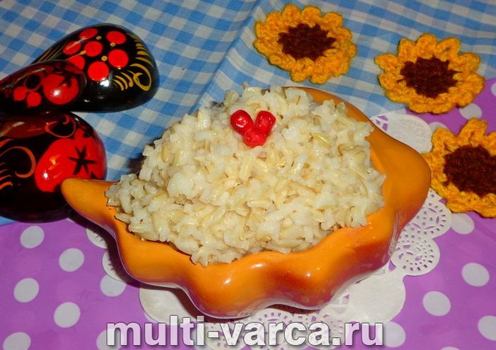 Каша з бурого рису в мультиварці