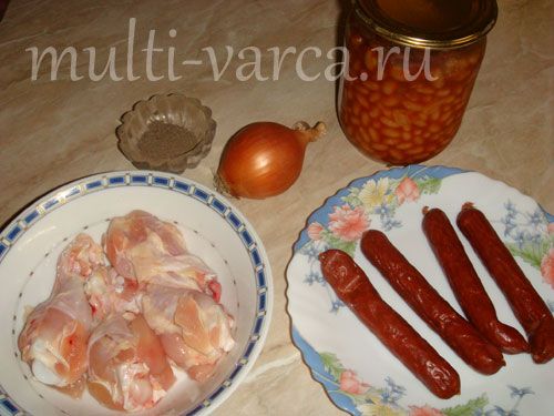 Кассуле з мисливськими ковбасками в мультиварці