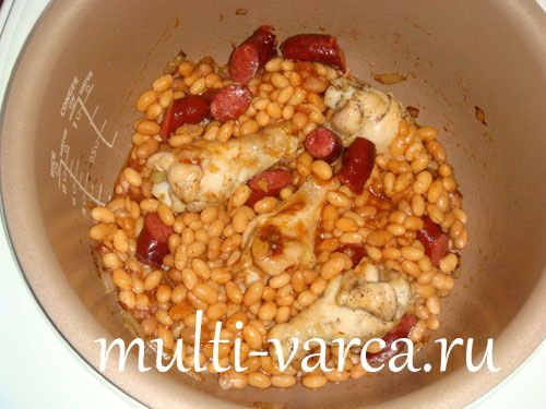 Кассуле з мисливськими ковбасками в мультиварці