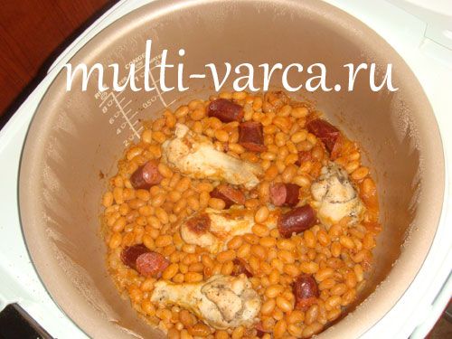 Кассуле з мисливськими ковбасками в мультиварці