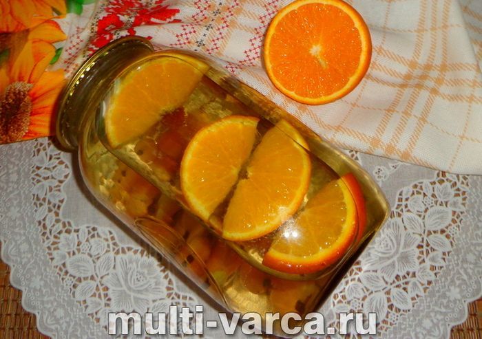 Компот із аґрусу з апельсином на зиму
