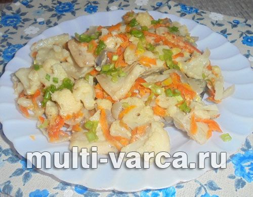 Короп тушкований із цвітною капустою
